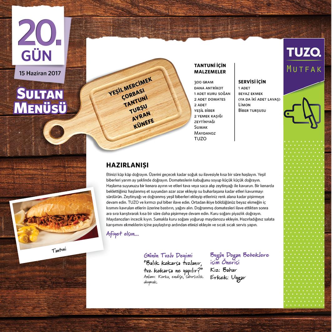  20. Gün Sultan Menüsü Tantuni